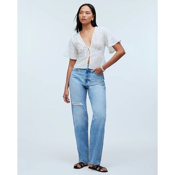 Madewell The 90s Straight Jean Revoir Wash Blue Relaxed High Rise US 28 NWT. - Picture 1 of 16